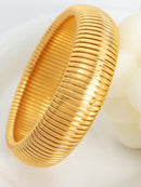 Personalized 20 mm wide elastic vertical grain 18 K gold plated