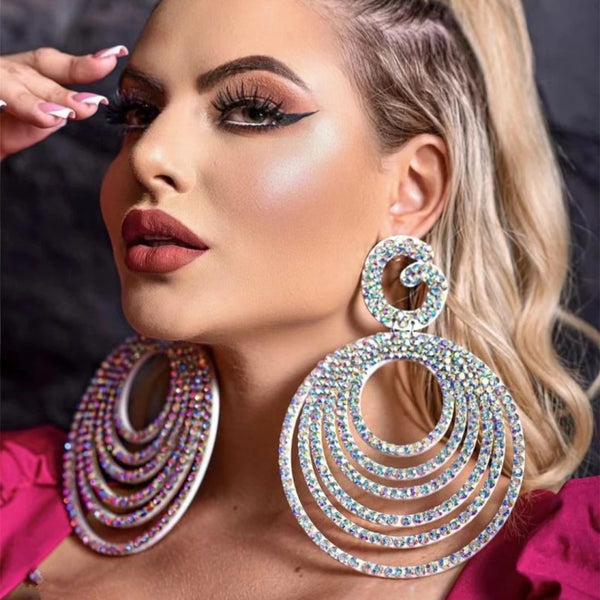 Hoop Sexy Rhinestone Earrings