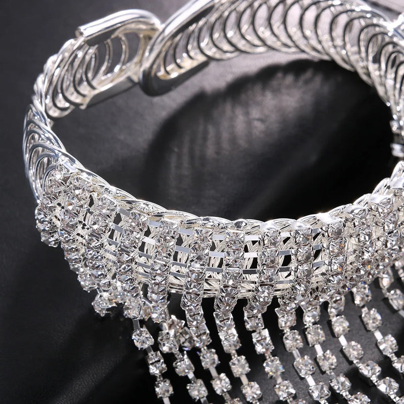 New Fashion Trendy Rhinestone Tassel Arm Chain Bracelet