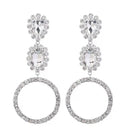 Rhinestone Circles Dangle Earrings