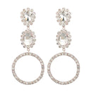 Rhinestone Circles Dangle Earrings