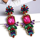 Rainbow Colorful Rhinestone Drop Earrings