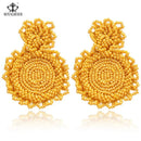 Manual Rice Beads Dangle Earrings