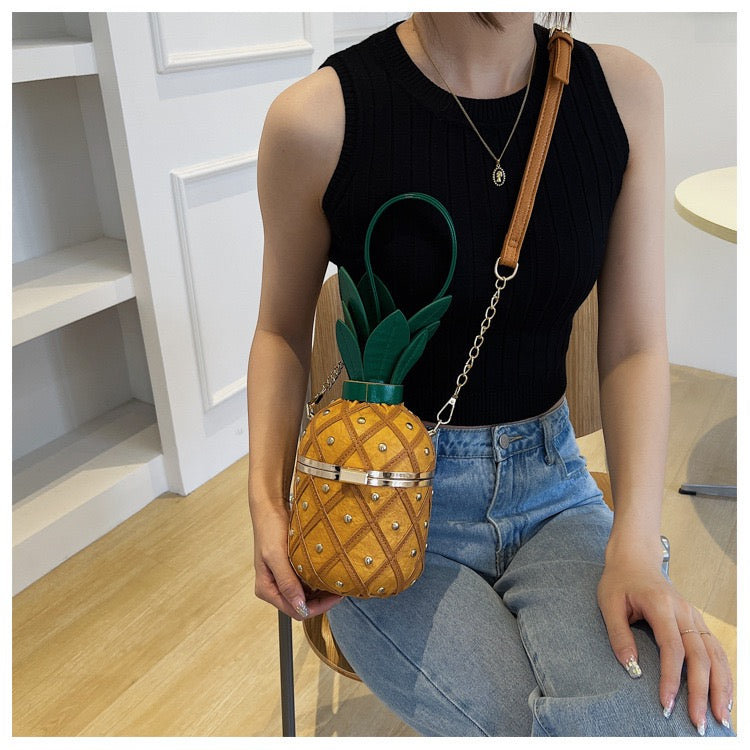 Pineapple Shape Bucket Messenger Bag