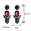 Rainbow Colorful Rhinestone Drop Earrings