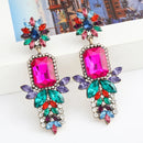 Rainbow Colorful Rhinestone Drop Earrings