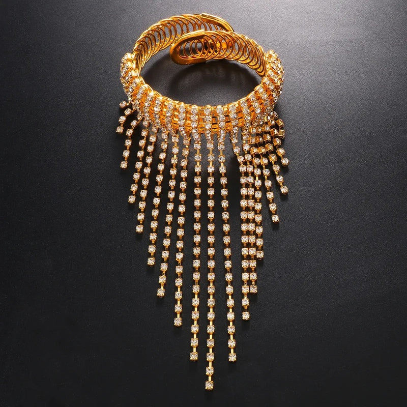 New Fashion Trendy Rhinestone Tassel Arm Chain Bracelet