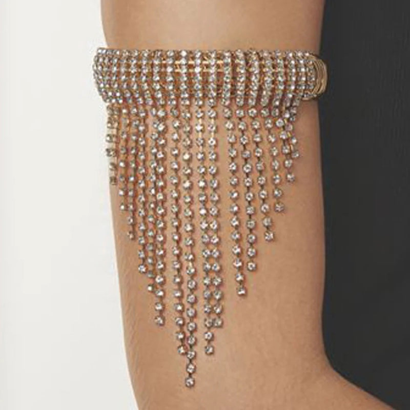 New Fashion Trendy Rhinestone Tassel Arm Chain Bracelet