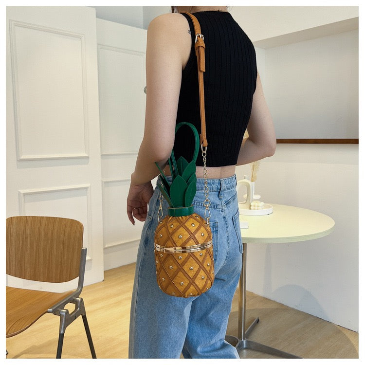 Pineapple Shape Bucket Messenger Bag