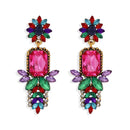 Rainbow Colorful Rhinestone Drop Earrings