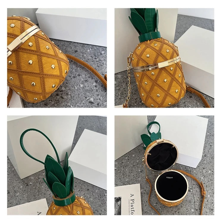 Pineapple Shape Bucket Messenger Bag