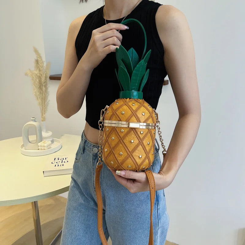 Pineapple Shape Bucket Messenger Bag