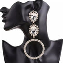 Rhinestone Circles Dangle Earrings