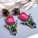 Rainbow Colorful Rhinestone Drop Earrings