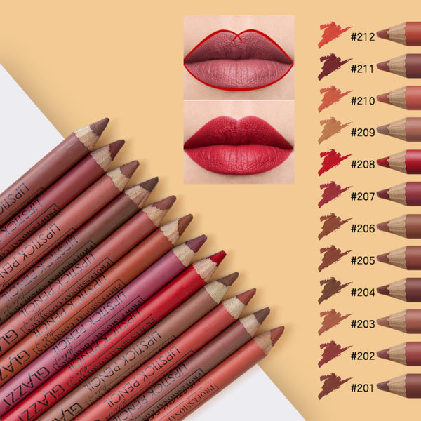 Non-Decolorizing Matte Lip Liner 12 Pcs/ Set