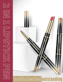 Makeup Double-Headed Automatic Rotating Lip Liner (Barbie Pink)