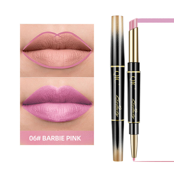 Makeup Double-Headed Automatic Rotating Lip Liner (Barbie Pink)