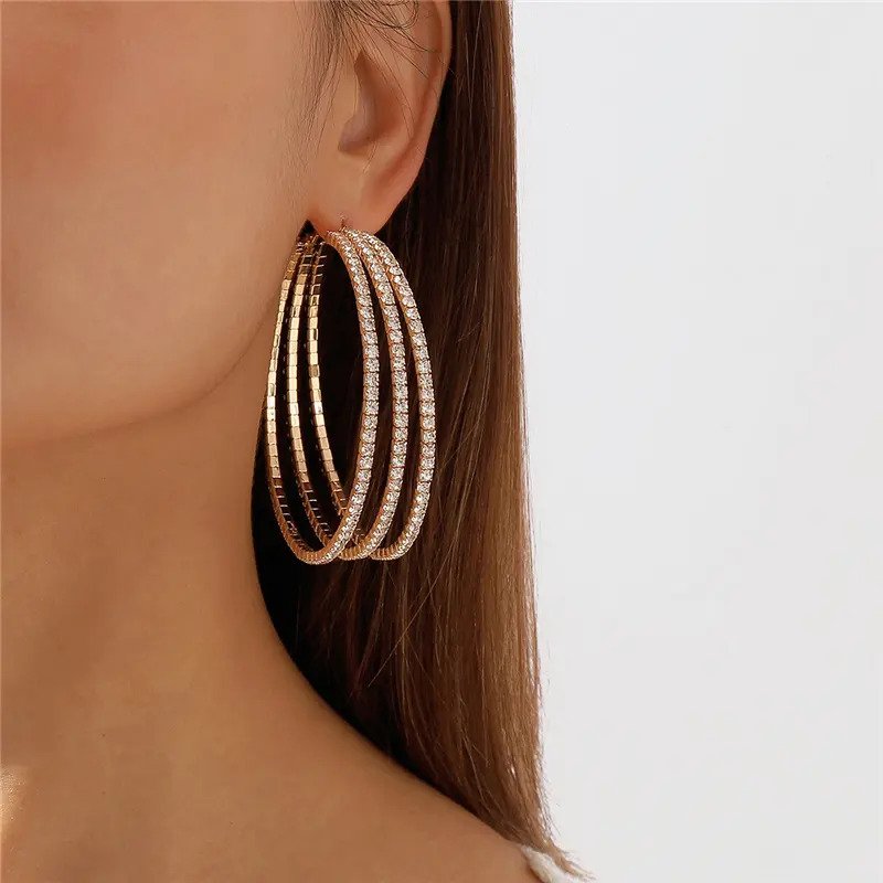 Gold Multilayer Hoop Earrings