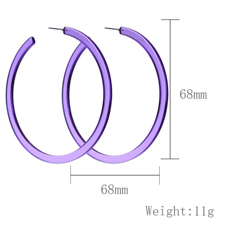 Acrylic Big C Hoop Earrings