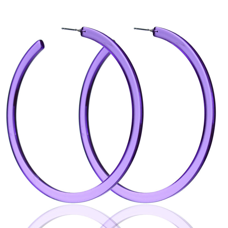 Acrylic Big C Hoop Earrings