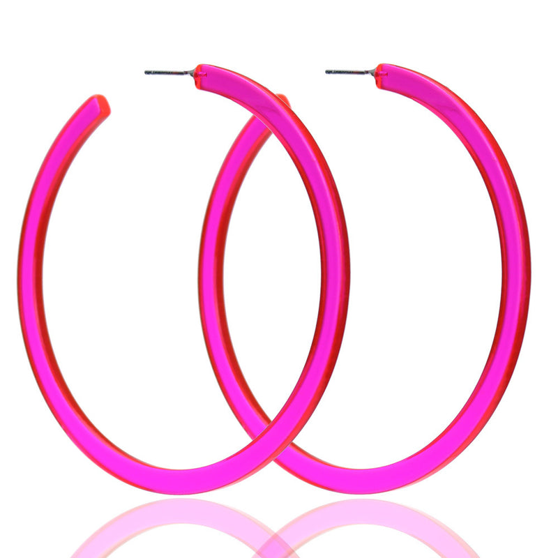 Acrylic Big C Hoop Earrings