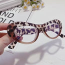Blue Light Blocking Glasses Cat Eye Color Matching Frame Concave Shape Flat Mirror