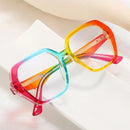 Round Rainbow Blue Light Blocking Glasses Anti Blue Light Glasses Women Glasses Frame Clear Anti-blue Light