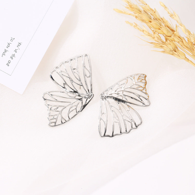 Butterfly Stud Earrings Wings Fan-Shaped