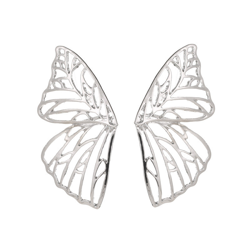 Butterfly Stud Earrings Wings Fan-Shaped