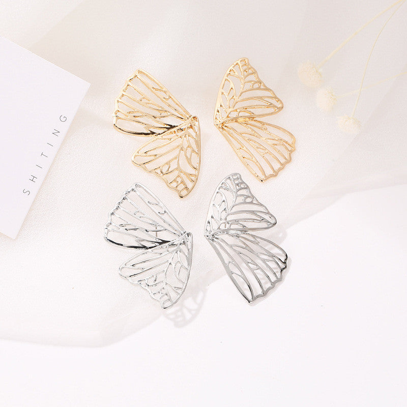 Butterfly Stud Earrings Wings Fan-Shaped