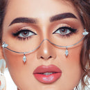 Silver Water Drop Zircon Half Frame Glasses