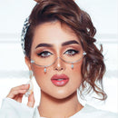 Silver Water Drop Zircon Half Frame Glasses