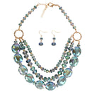 Hot Sale Vintage Women Irregular Crystal Beads Design Necklace Set
