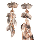 Women Asymmetric Long Tassel Pendant Tassel Leaf Earrings Wedding Party
