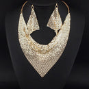 Women Exaggerated Inverted Triangle Necklace and Earrings Set