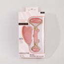 Jade Roller & Gua Sha, Face Roller, Facial Beauty Roller Skin Care Tools Rose Quartz Massager for Face, Eyes, Neck, Body Muscle (Pink)