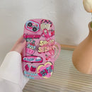 Korean Cute 3D Cartoon Bear Pink Phone case for iPhone 11, 11 Pro Max and 12