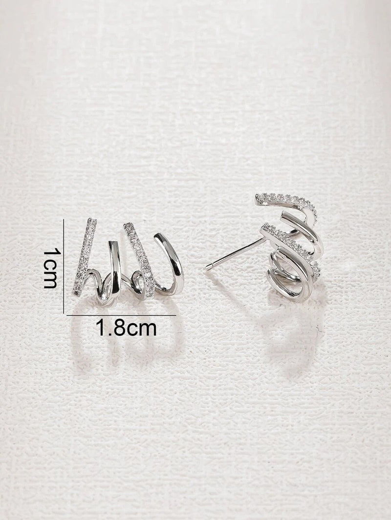 4 Claw Stud Earrings, Claw Earrings Stud Earrings for Women Teen Girls Minimalist Cuff Piercing Studs Wrap Earrings