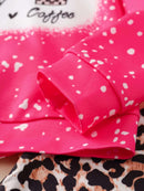 Letter Graphic Pullover & Leopard Print Leggings for Girls 9Y (53 IN)