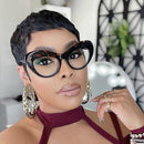 Blue Light Blocking Glasses Cat Eye Color Matching Frame Concave Shape Flat Mirror