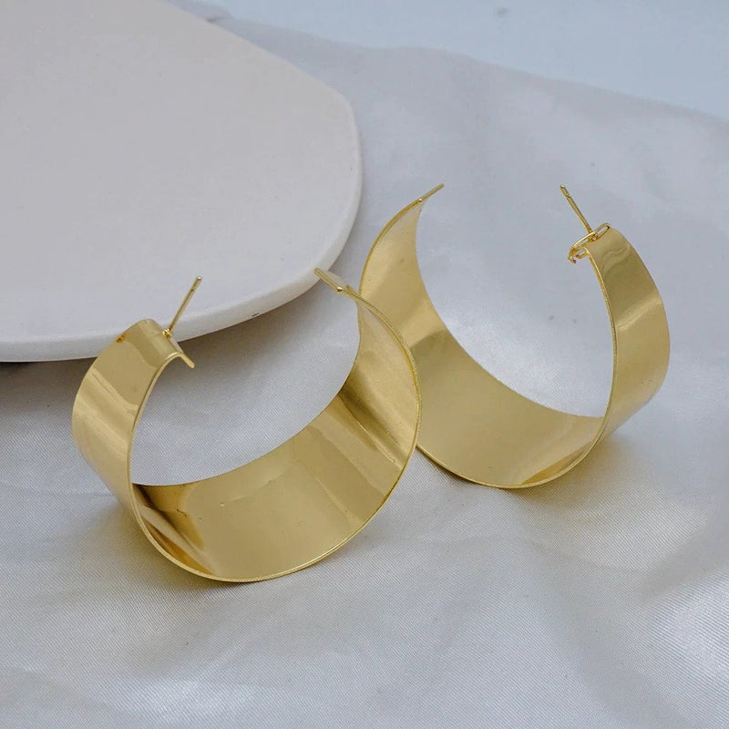 Big Large Cooper Hoop Earrings Trendy Eardrop Round Color