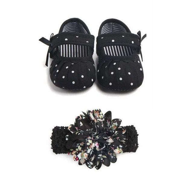 Black Girl Shoes Set (0-6m)