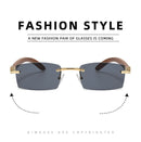 Men Fashion Frameless Square Ac Lens Sunglasses Frameless Shades Retro Vintage Trendy Eyewear