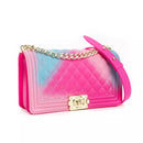 Trendy Large Jelly Bags, Colorful Bag, Jelly Crossbody Shoulder Purse