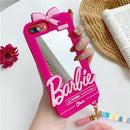 Pink Barbie Mirror Silicon Mobile Phone Case