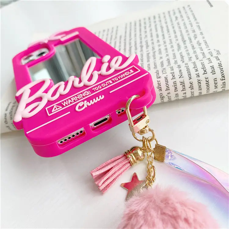 Pink Barbie Mirror Silicon Mobile Phone Case