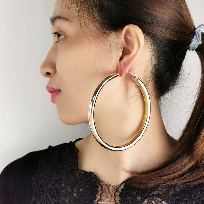 Big chunky hoop on sale earrings