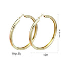 Big Large Metal Hoop Earrings 95 mm Round Chunky Statement Earrings