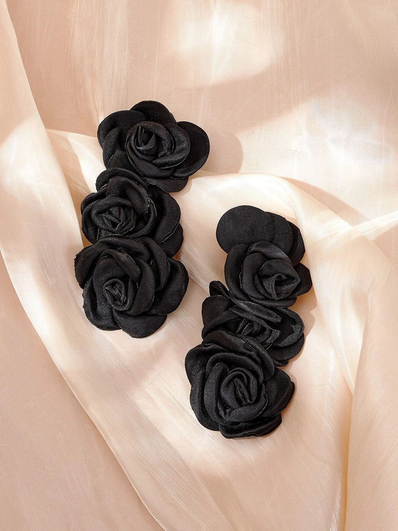 Black Flower Earrings