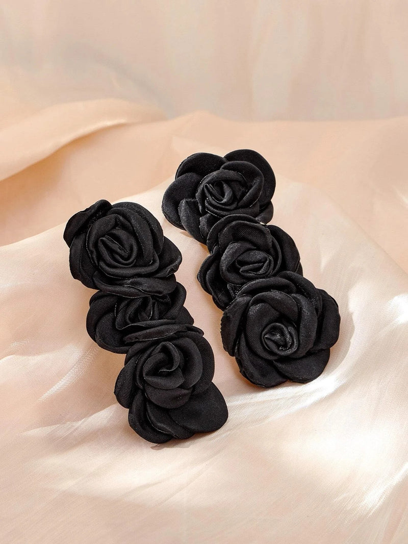 Black Flower Earrings